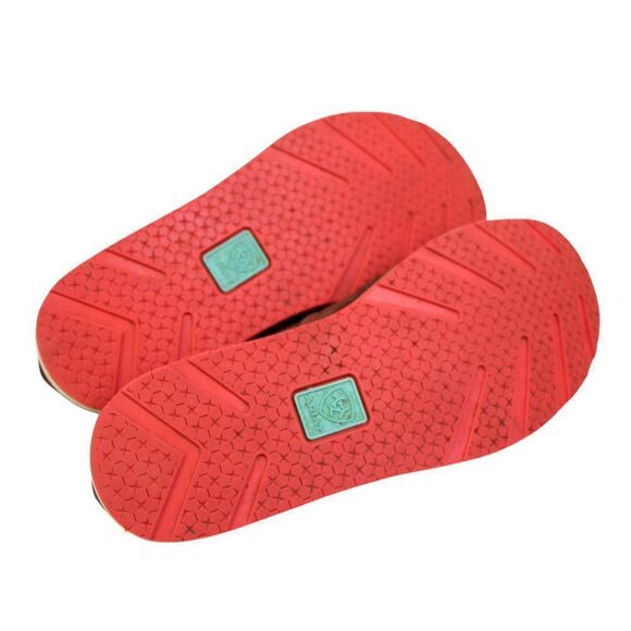 Ariat BROWN SUEDE MULTICOLOR TAPESTRY ROUND TOE COMFORT LOAFER FLATS SHOES 7.5 - Picture 8 of 11